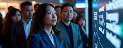 A modern AI interface visual showing agentic AI workflows integrated with governance and compliance dashboards, styled with IBM watsonx branding and e& color themes; futuristic, clean and enterprise-focused.